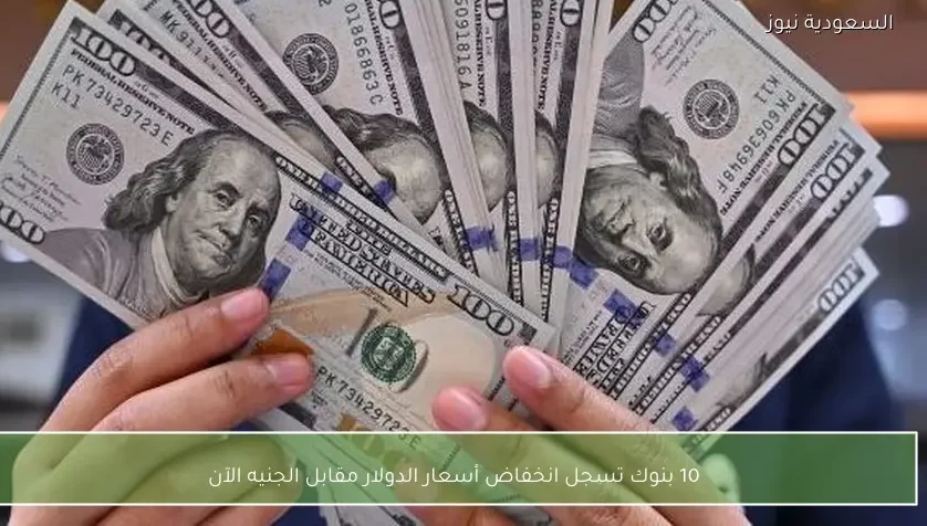 10 بنوك تسجل انخفاض أسعار الدولار مقابل الجنيه الآن