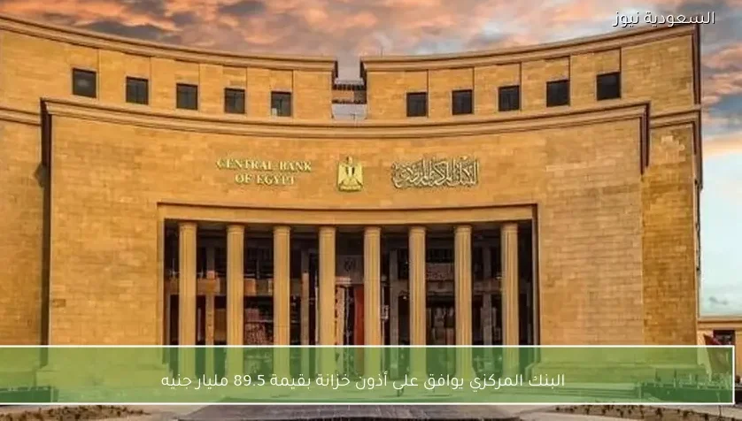 البنك المركزي يوافق على أذون خزانة بقيمة 89.5 مليار جنيه