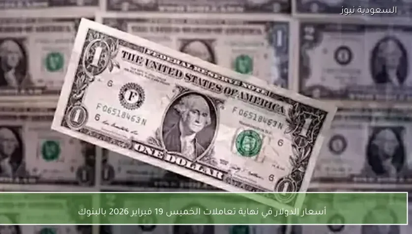 أسعار الدولار في نهاية تعاملات الخميس 19 فبراير 2026 بالبنوك