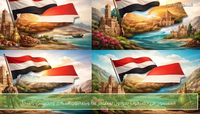 المعلمون في حضرموت يعودون للتظاهر غداً ويطالبون العبادي والخنبشي بالتدخل