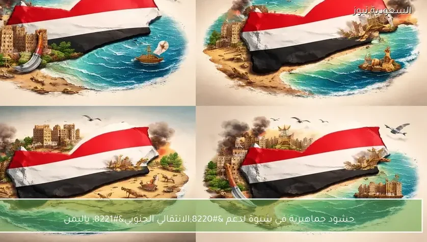 حشود جماهيرية في شبوة لدعم “الانتقالي الجنوبي” باليمن