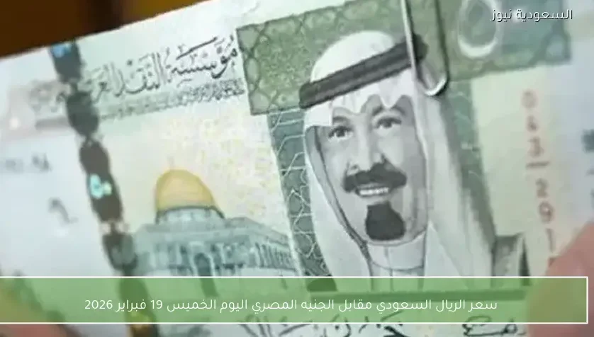 سعر الريال السعودي مقابل الجنيه المصري اليوم الخميس 19 فبراير 2026