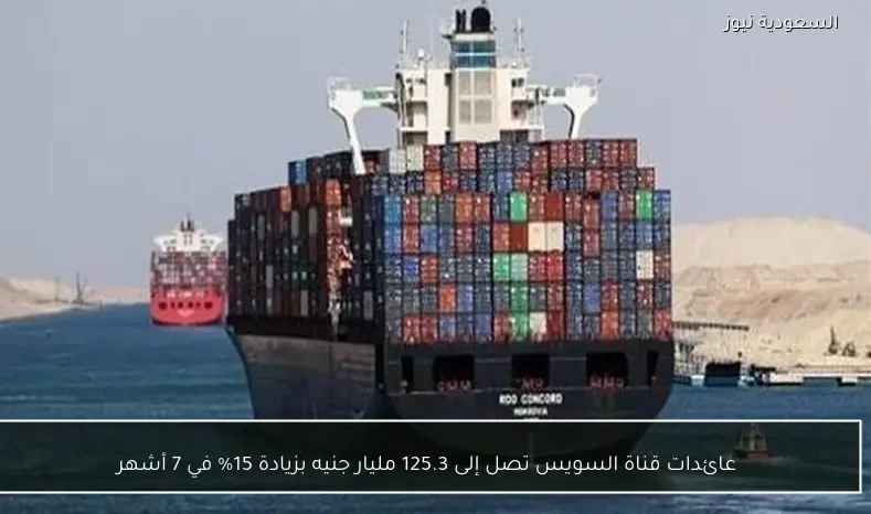 عائدات قناة السويس تصل إلى 125.3 مليار جنيه بزيادة 15% في 7 أشهر