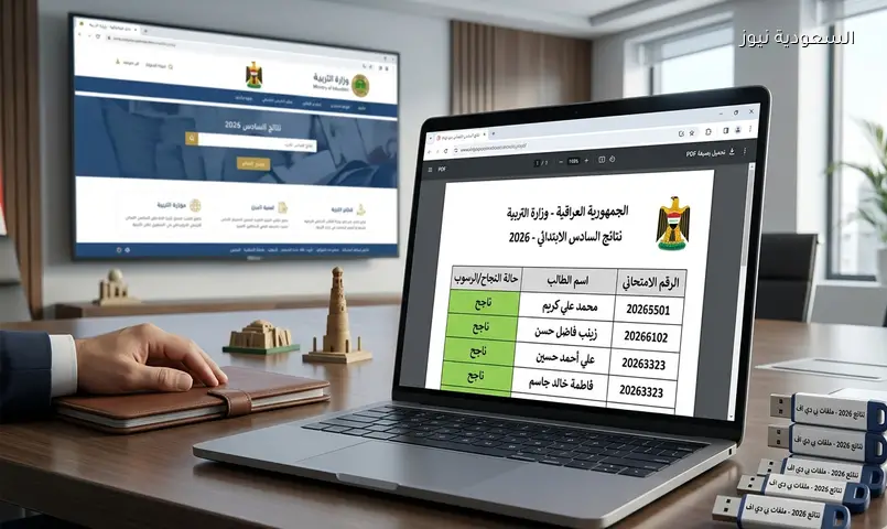 تحصل عليها بالرقم الامتحاني PDF.. نتائج السادس الابتدائي في العراق 2026 عبر منصة نجاح